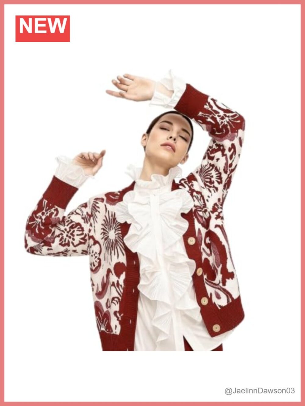 Women's Heart Fireworks Button Knit Cardigan Sweater Long Sleeve